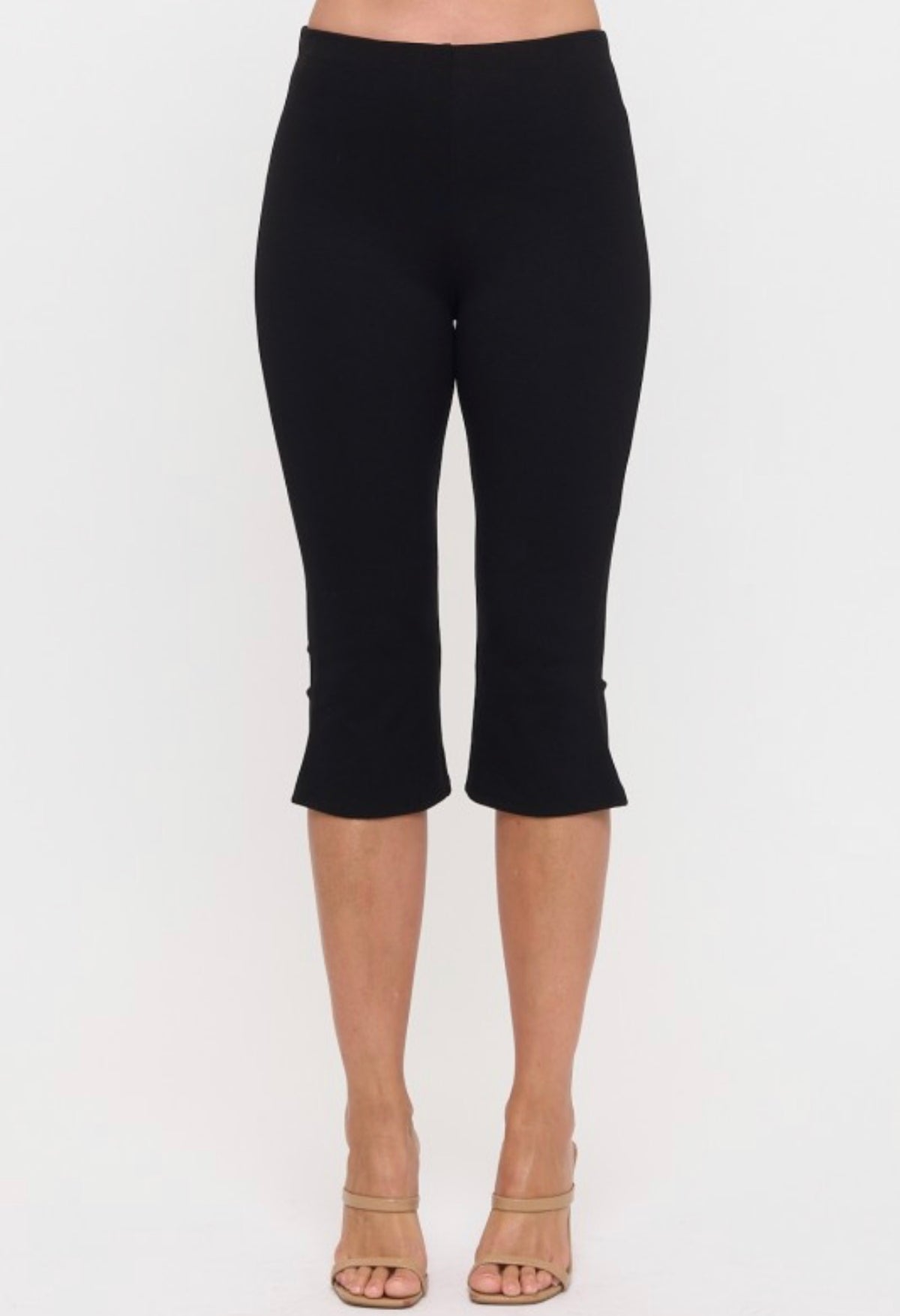 Black Side Slit Capri Pants