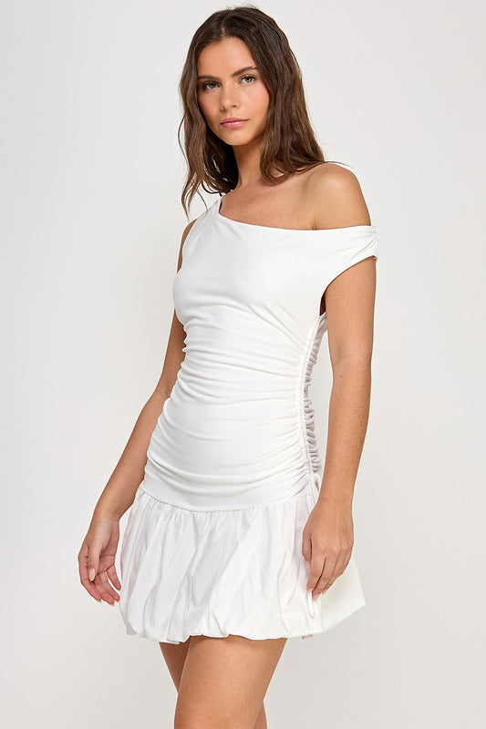 OTS Bubble Scrunch Dress White