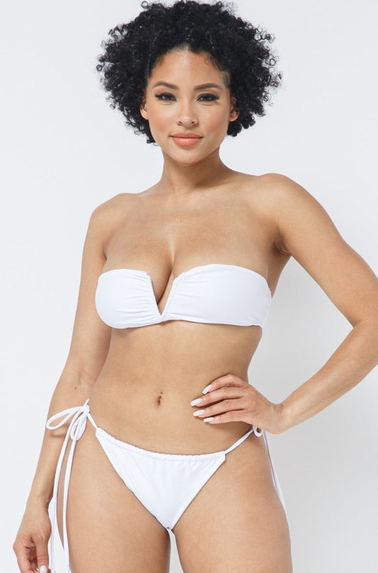 White V Cut Bikini