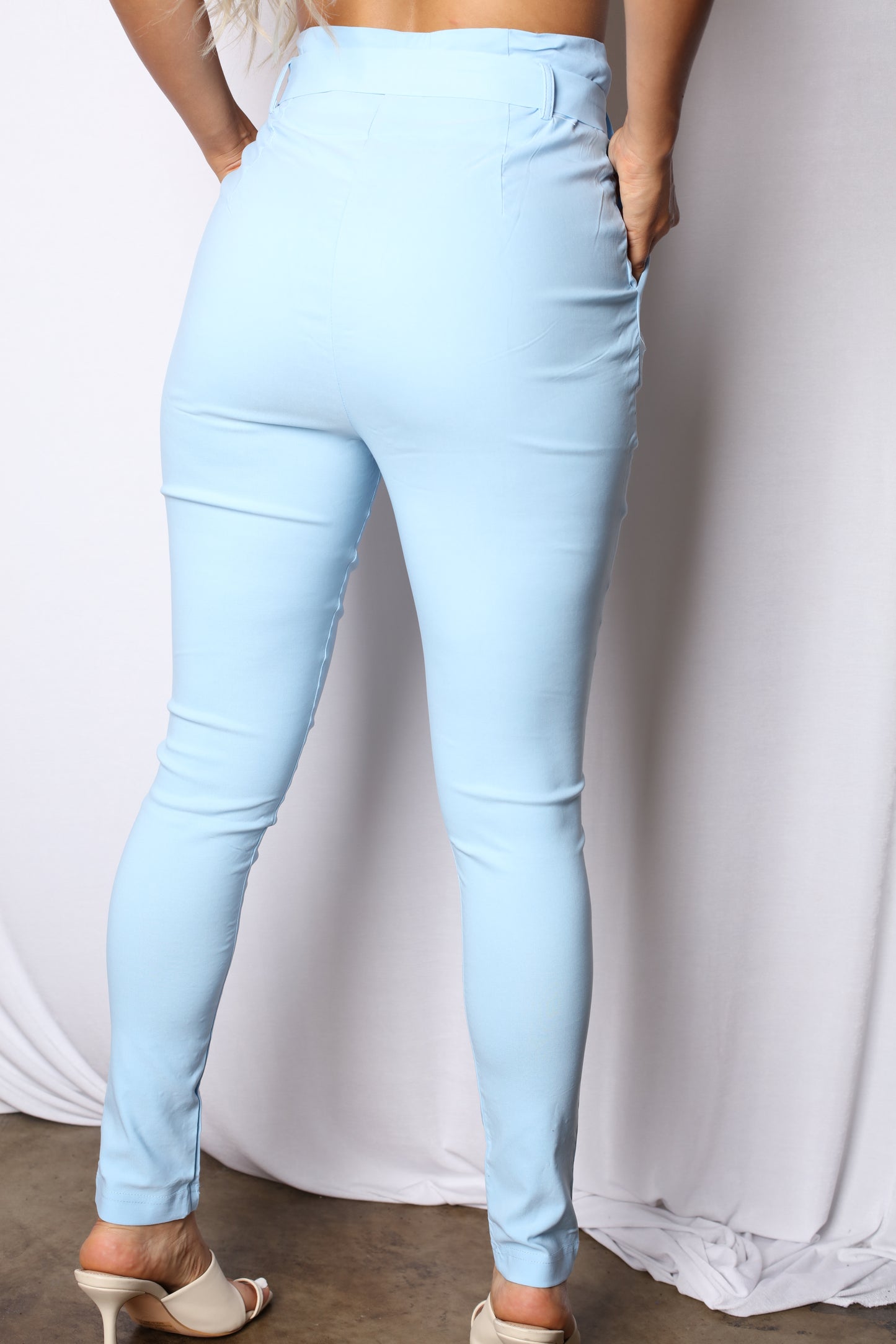 Belted Work Pants Baby Blue