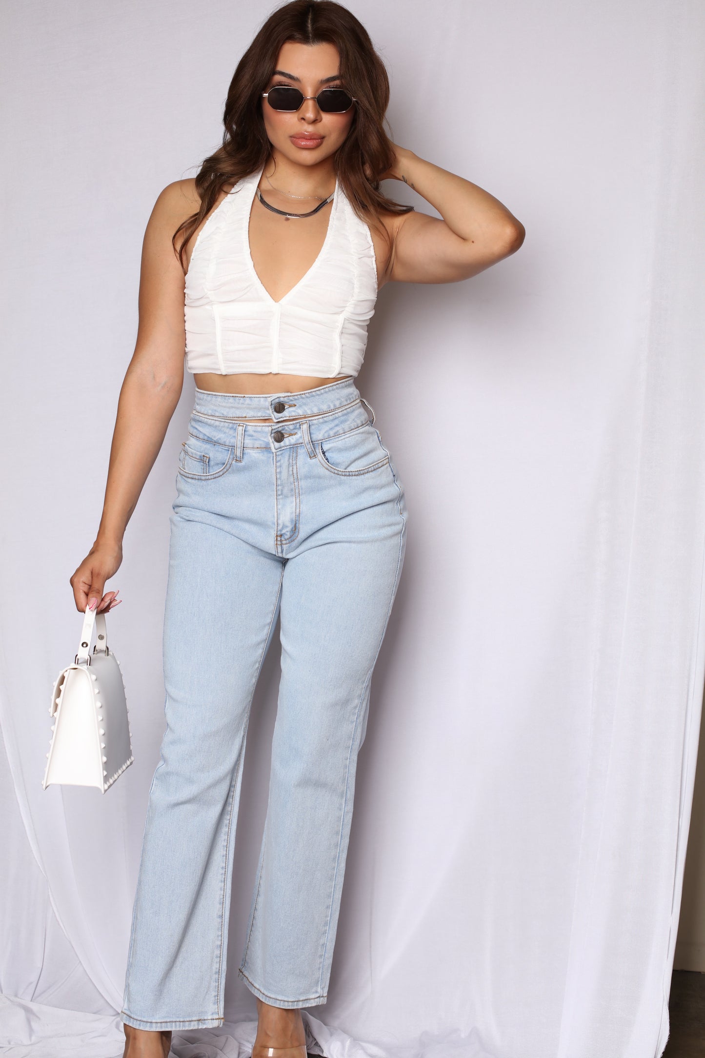 Double Strapped Thong Boyfriend Jeans