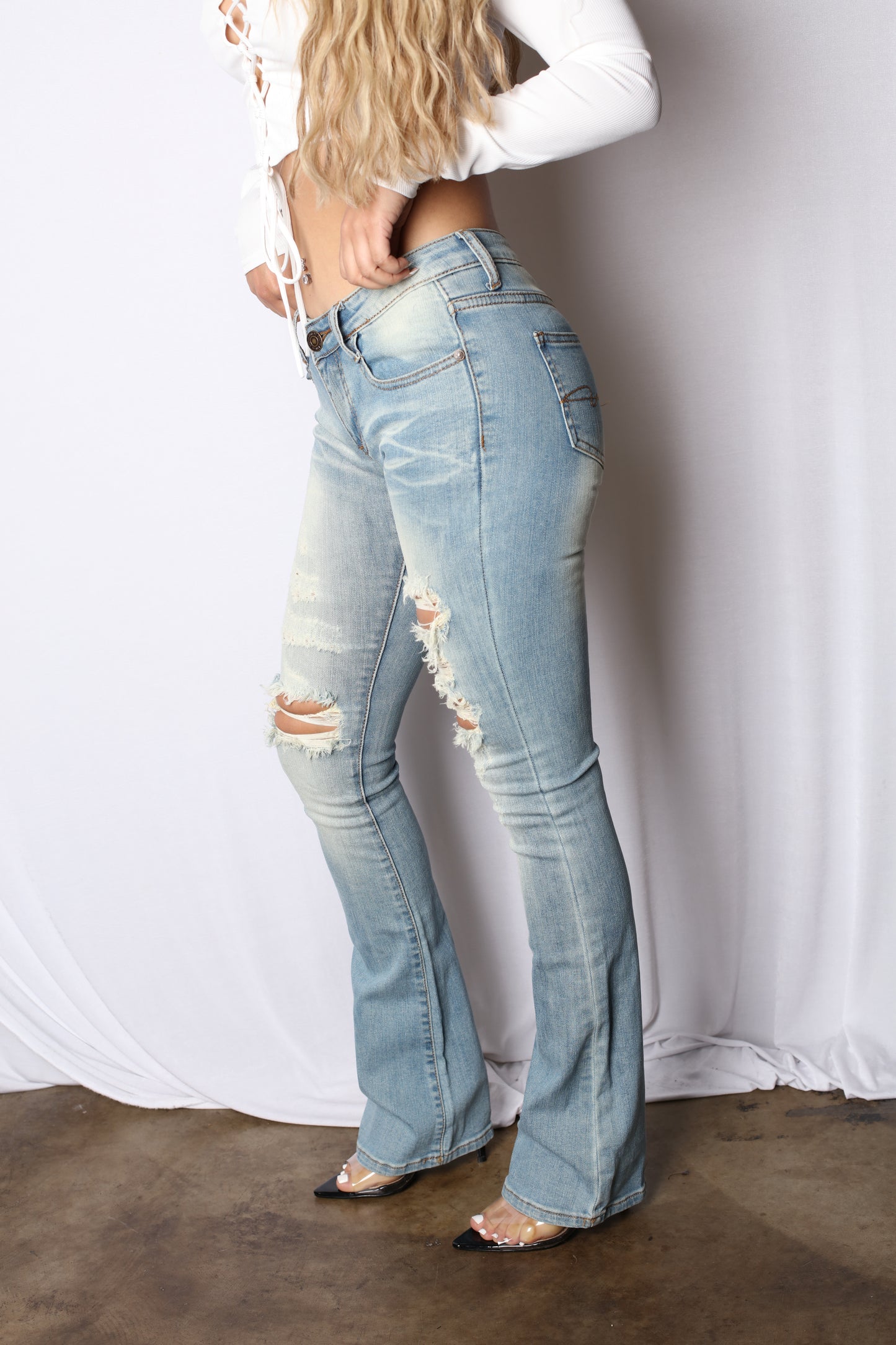 Paris Hilton Light 2000 Low Rise Boot Cut Jeans