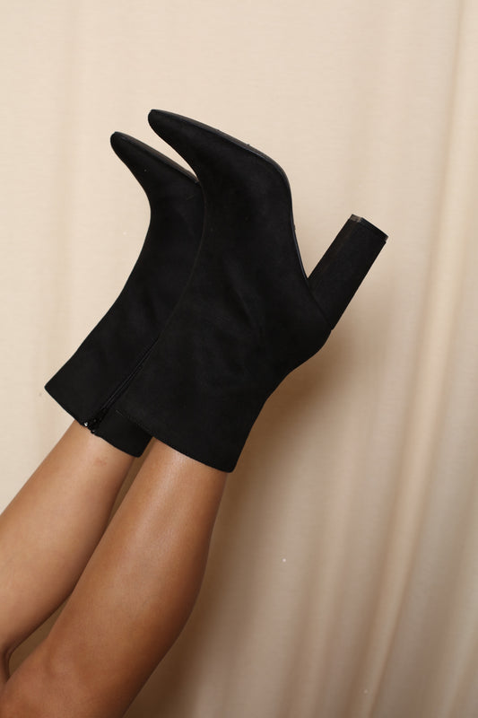 Pointy Black Booties