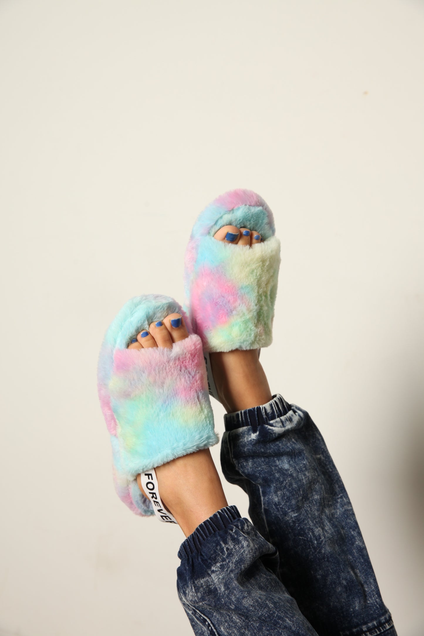 What's The Fuzz About Slingback Slides Multi Color
